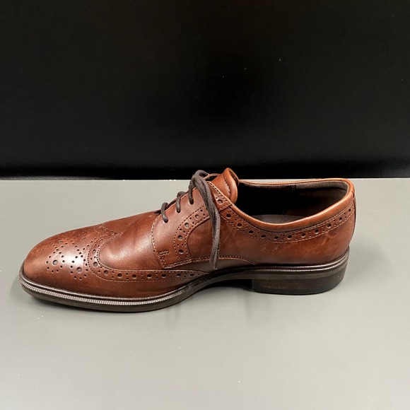 Ecco Melbourne Mens Size 41 Cocoa Brown Leather Casual Wingtip Dress Shoes‎ - Picture 8 of 10